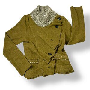 Anthropologie by Gro Abrahamsson Boiled Wool Shawl Collar Jacket Size 40/US sz M